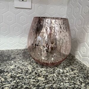 Boutique Light Mauve Pink Mercury Glass Vase Votive